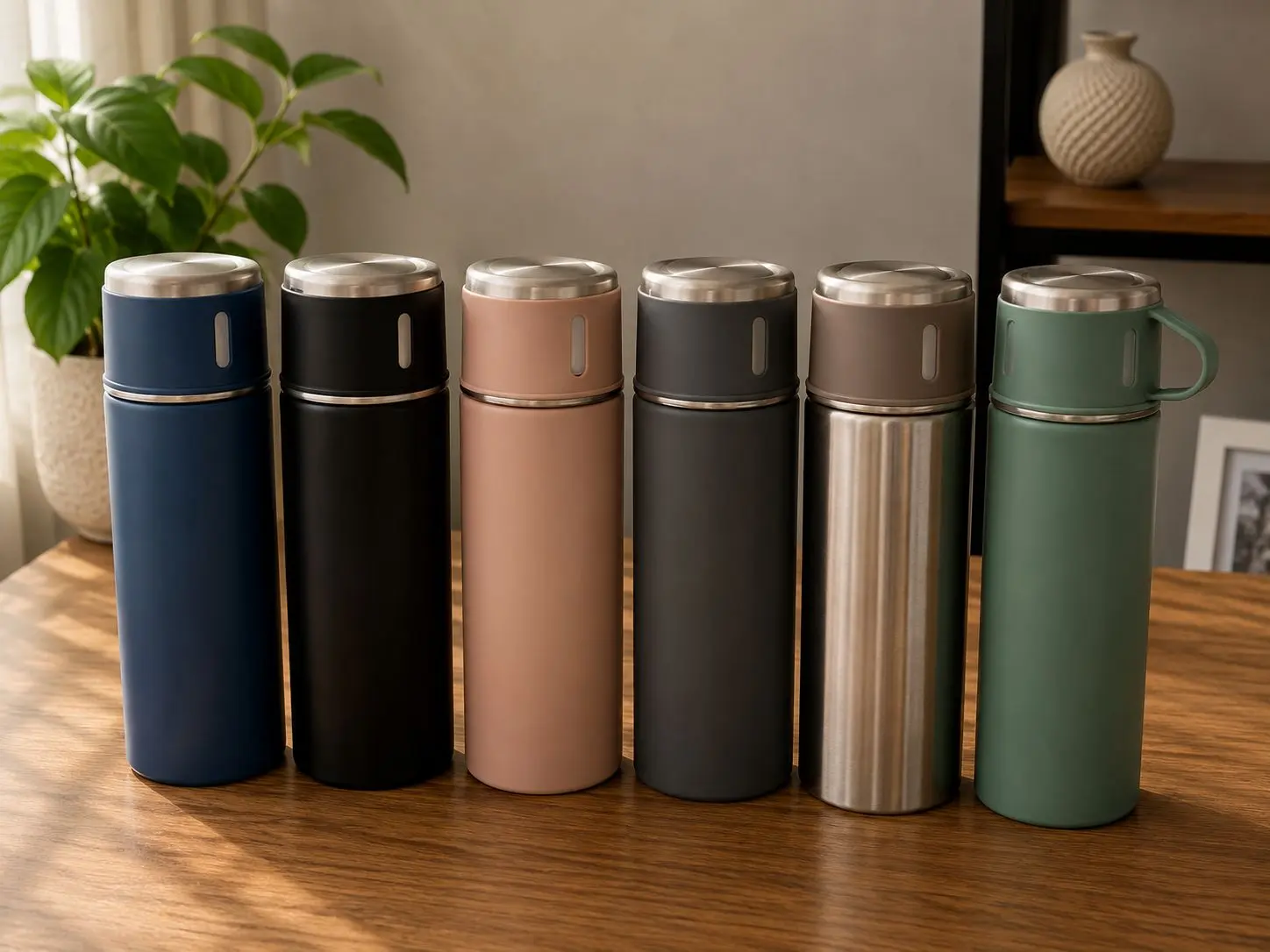 Insulated Stainless Steel Travel Thermos with Cups