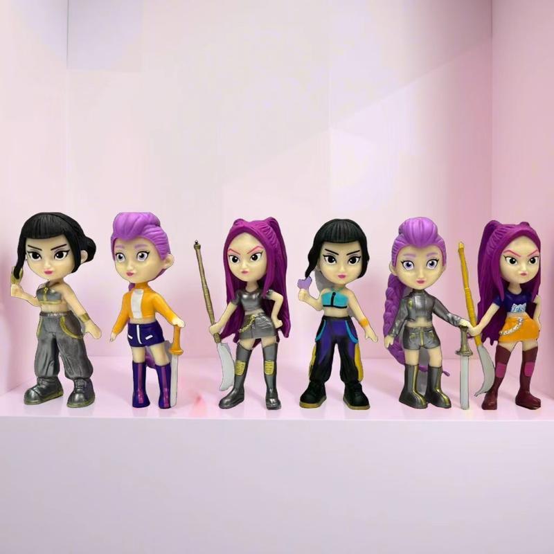 6-Piece KPop Figurine Set – Anime Model Toy Decorations, perfect for home collections and office desk display. An excellent gift choice for Boys and Girls