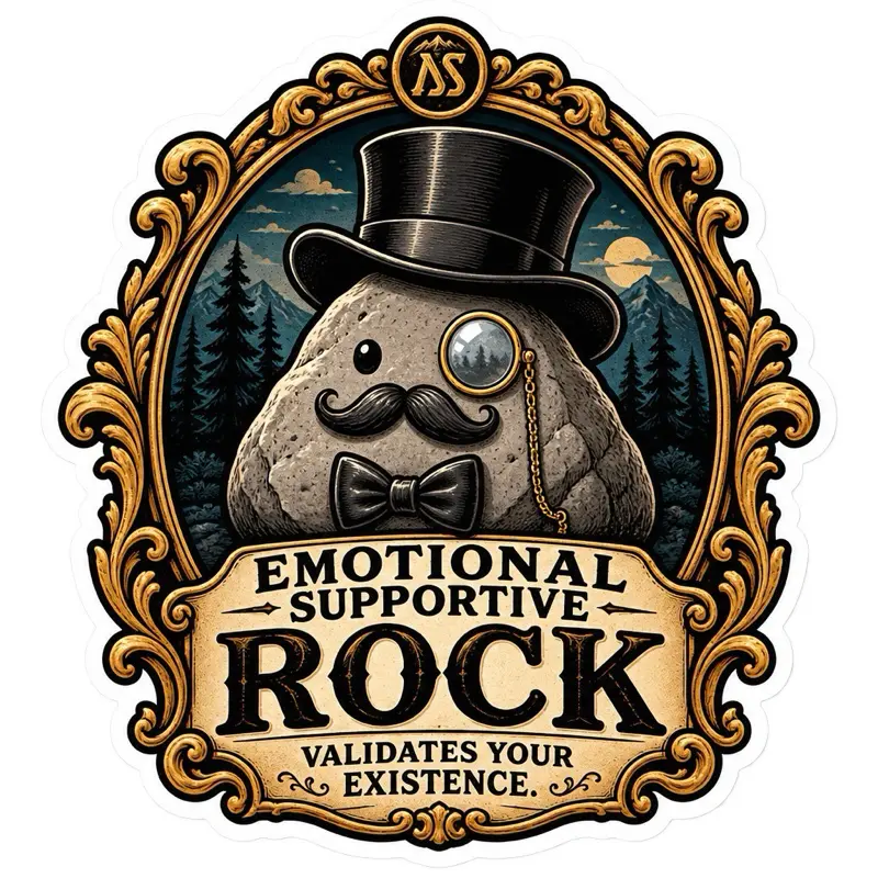 Emotional Supportive Rock Sticker