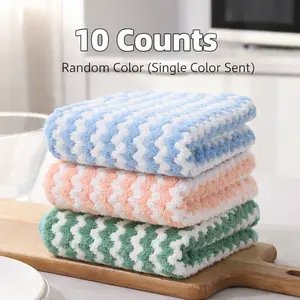 10 Counts Microfibe Kitchen Cleaning Cloths，Kitchen Towels for Dish Dry&Wet Washing,Reusable and Washable Towels,Multipurpose Random Color Dishwashing Rags for Kitchen, Sinks, Pots, Pans,furniture