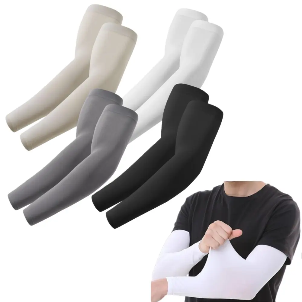 4 Pairs UV Sun Protection Arm Sleeves Sports Compression Sleeves Cooling Arm Compression Sleeves for Men Women
