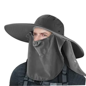 3in1 Sun Hat for Men & Women Outdoor UV Sun Protection Wide Brim Hat with Face Cover & Neck Flap