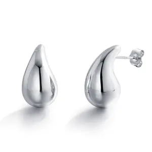 925 Sterling Silver Drop Earring Studs, Teardrop Studs, Bold, Sleek, Silver Studs, 14k Gold Plated Studs, Silver Drop Studs , Chunky Studs