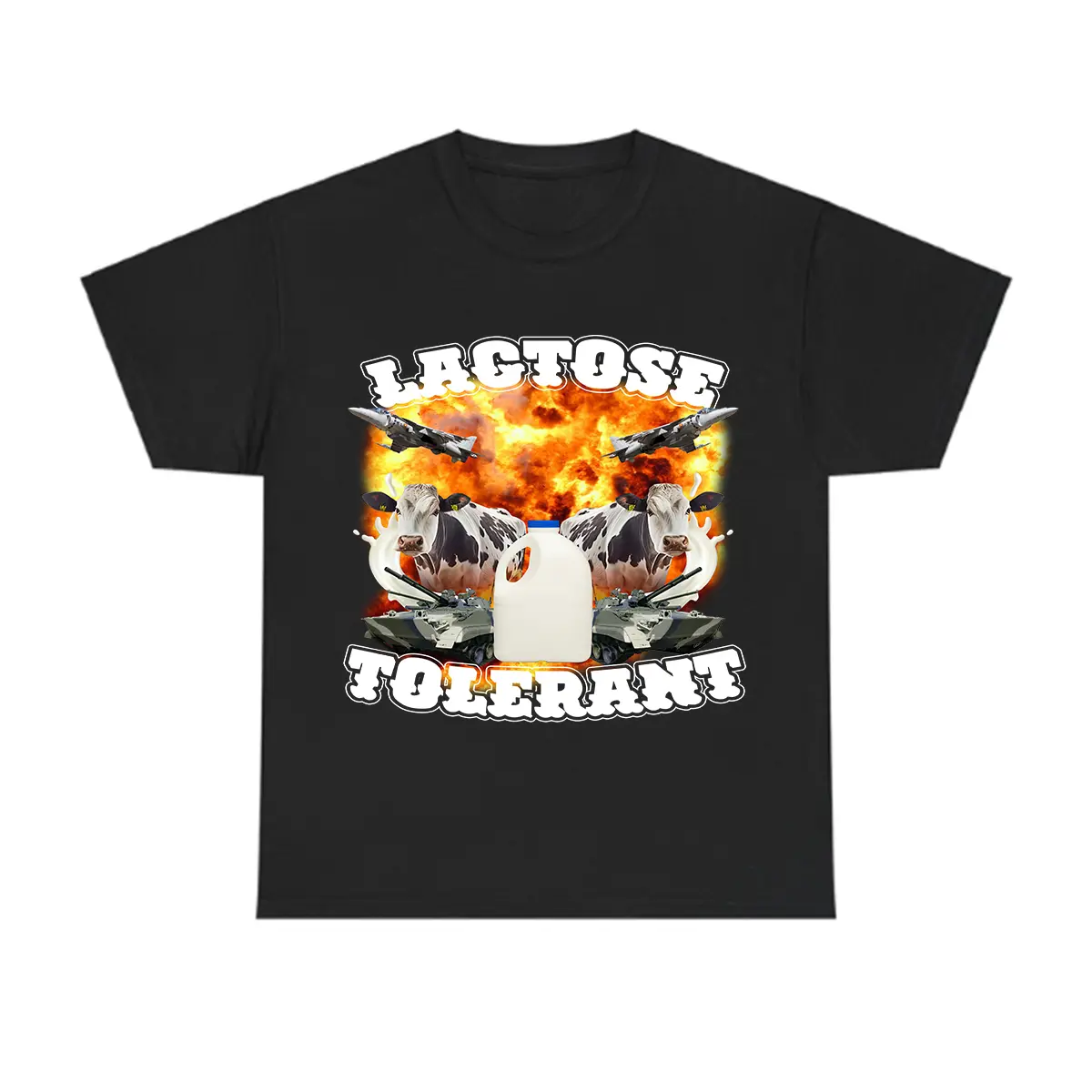 Lactose Tolerant T-Shirt - Funny Trending Meme Graphic Tee, Unisex Casual Cotton Outfit for Men & Women, Casual Streetwear Top