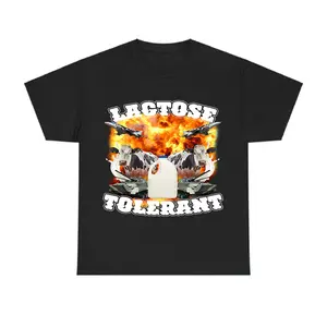 Lactose Tolerant T-Shirt - Funny Trending Meme Graphic Tee, Unisex Casual Cotton Outfit for Men & Women, Casual Streetwear Top