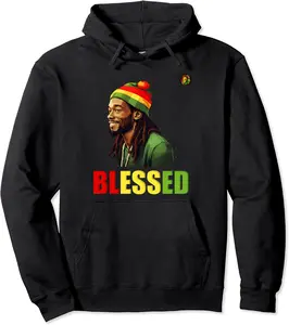 Blessed Rasta Man, Ethiopia Flag, Reggae Pullover Hoodie - Karenlyn Shop 29B0CLZHY29F