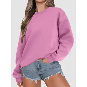 LYANERS Women's Casual Oversized Fleece Pullover Sweatshirts Crew Neck Fall Winter Outfits Fashion Womenswear Straight Tops