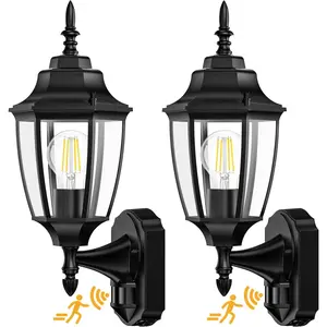 Outdoor Wall Sconce, 2 Pack Dusk to  Motion Sensor Light Fixtures, Exterior   Porch Lights for Patio Front Door Garage