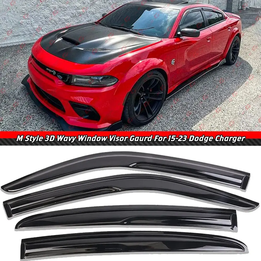 For 2011-2023 Dodgee Charger JDM Mugen Style Window Visor Vent Shade Rain Guards For 2011-2023 Dodgee Charger JDM Mugen Style Window Visor Vent Shade Rain Guards