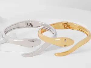 2PCS Snake Bangles, Trendy Snake Bangle, Gold Color & Silver Color, Fashion Female Gift