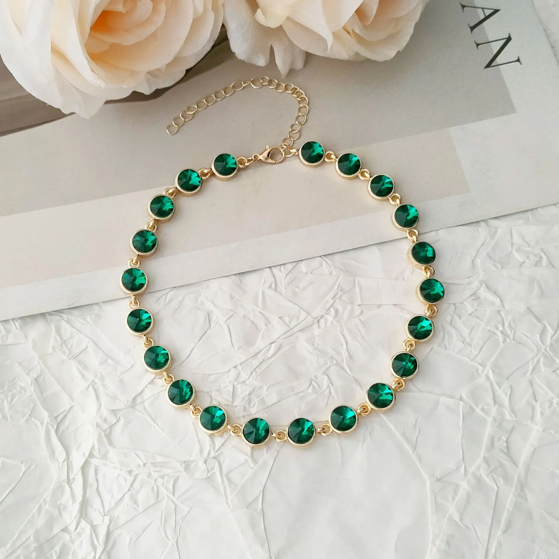Dark green necklace(30cm+15cm)
