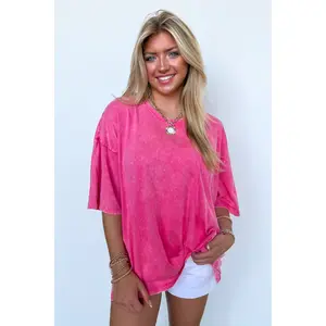 Weekend Awaits Mineral Wash Oversized Top - BACK IN STOCK