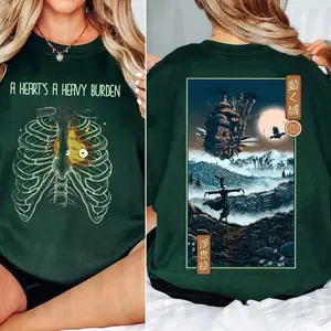 A Heart's A Heavy Burden Hoodie Sweatshirt, Howl and Sophie Shirt, Howls Moving Castle Sweatshirt, Ghibli Studio Sweatshirt, Sophie Hatter Shirt, Howl Wizard Shirt, Calcifer Shirt, Hayao Miyazaki, Anime Lover Sweater, Trending Ghibli Sweater