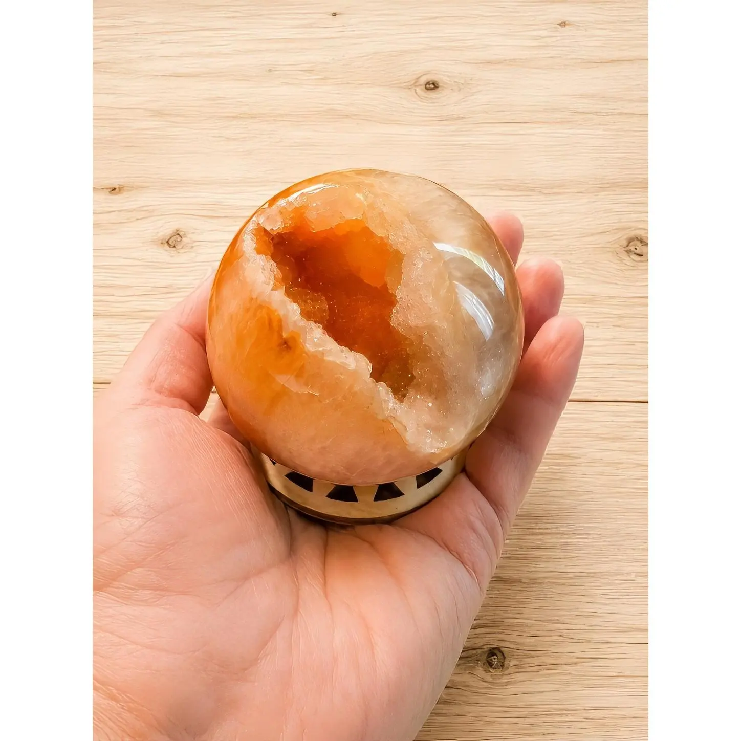 Brazilian Druzy Sphere - Natural Stone with Unique Patterns and Textures for Decor and Collection