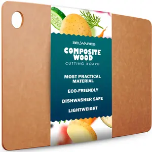 Composite Wood Fiber Cutting Board – 14.5"x11.25" | Rectangular Chopping Board with Hanging Hole - Dishwasher Safe, Heat-Resistant & Knife-Friendly- Ideal for Bread, Meat, Fruit & Vegetables - Daily Use Kitchen Essential Lightweight Wooden