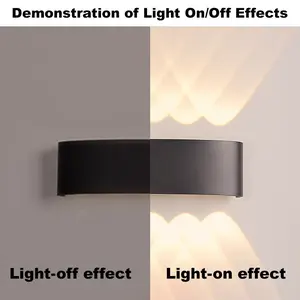 Modern Aluminum LED Outdoor Wall Light, Ip44 Up-Down Lighting, Finish, Ideal for Streets, Garages, Corridors, Exterior Decor