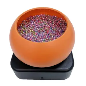 Electric Bead Spinner Machine, 1 Bead Bowl, 2 Side Rotation, Automatic Motorized Base, 3-Piece Beading Needle Set & USB Cord for DIY Jewelry Making, Seed & Clay Beads