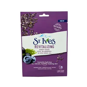 St. Ives Revitalizing Sheet Mask Acai, Blueberry & Chia Seed Oil, 1 Sheet Mask