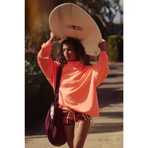 Free People Movement: A Cut Above Mock Neck in Neon Coral