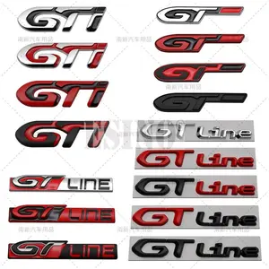 2026 New Car GT Line 3D Metal Chrome Zinc Alloy Emblem Car Badge Body Fender Adhesive Emblem for Peugeot GT RCZ 308 508 3008 5008 For your Car
