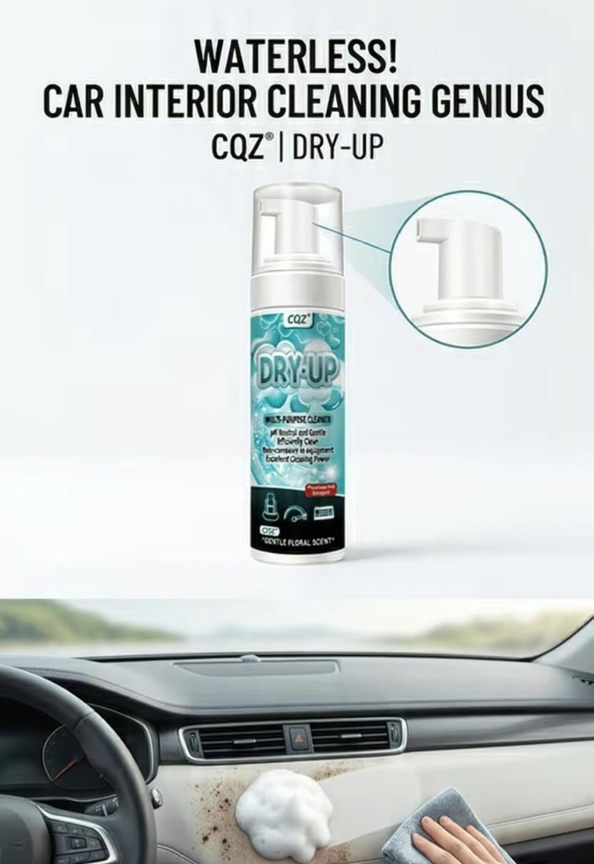 CQZ Dry-Up Multi-Purpose No-Rinse Foam Cleaner200ML - pH Neutral, Gentle Floral Scent for Sneakers, Car Interior & Home Cleaning
