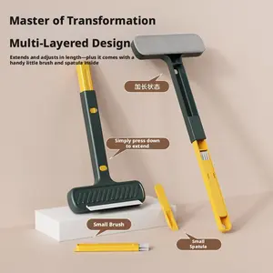 1pc Multifunctional Telescopic Handle Screen Cleaning Brush, Glass Squeegee, Detachable Dust Brush, Window Wiper for Cleaning Without Getting Hands Dirty
