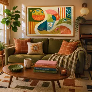 Mid Century Meadows Print - MCM Original Art Print Hand Painted Abstract Wall Decor