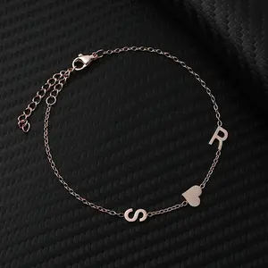 FF0028  New Store Opening |   Free Shipping | Custom Initial Heart Bracelet |   Personalized Letter & Heart Matching Jewelry | Perfect for birthdays, anniversaries, Valentine’s Day, or friendship gifts-customize with initials to make it one-of-a-kind.