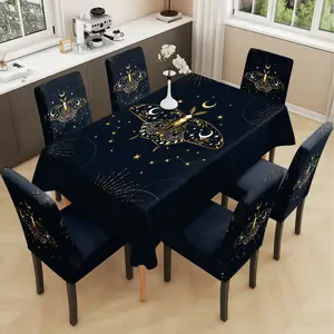 restaurant chair cover, Chair covers set, black gold butterfly printed chair protective cover, elastic polyester fiber sliding cover, dining chair slipcover, dirt resistant, sewn closed, detachable cleaning, for home, office, hotel chair decoration