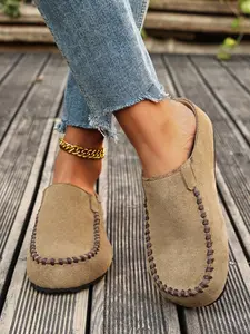 Women's Thick Sole Mules/sandals Soft Slip-On Outdoor Wear Open Toe Comfortable Shoes, Casual Summer Footwear for Daily Use Round Toe Clogs