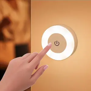 USB Rechargeable Wall Mounted Night Light, 3 Colors Dimmable Touch Sensor Wall Light, Compact Night Light for Bedroom, Living Room, Home Decor, Ambient Night Light