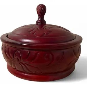 Handcrafted Wood Batea Ifa - Chango Santeria Babalawo Vessel Orula, Orunmila and Shango