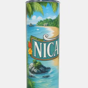 Nica Proudly Nicaraguan Sips BPA Free Drink Can with Tropical Island Design