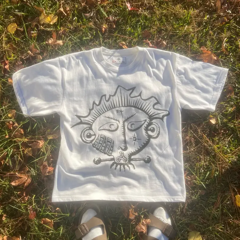 Abstract Mind Ananse Oversized Tee Cotton White