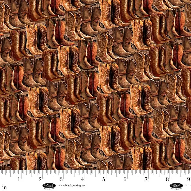 Spurs & Spirit Cowboy Boots Cotton Fabric