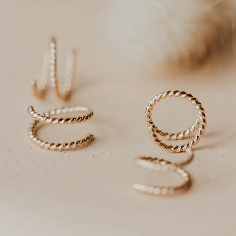 Hello Adorn Twisted Tiny Twist Earrings - Fashionable Any Occassion Huggie Earrings - Women's Fashion Accessory
