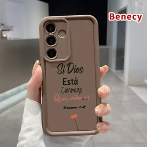 Divine Companionship Pattern TPU Phone Case for Samsung Galaxy S26 Ultra S24 S23 Plus S25 S22+ Shockproof Drop Protection Rugged Durable Silicone Cover Protective Casing