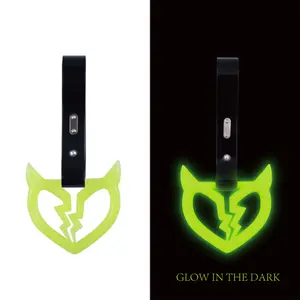 Brand New Devil Demon Broken Heart Glow In The Dark Yellow JDM TSURIKAWA Ring Subway Train Bus Handle Strap Charm Drift