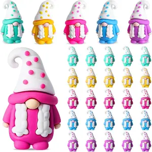 25 Pcs Christmas Mini Gnomes Figurines Miniature Gnomes Tiny Figures Statue for Christmas Stocking Stuffer Fairy Garden Landscape Patio Yard Lawn Decor Accessories to Prank Hide and Seek