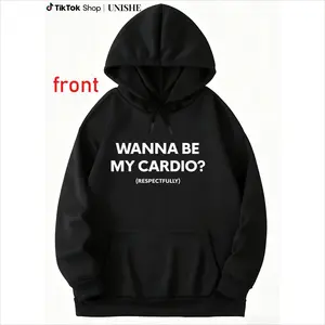 Flirty & Respectful Fitness Hoodie – Long Sleeve 'Wanna Be My Cardio' Quote