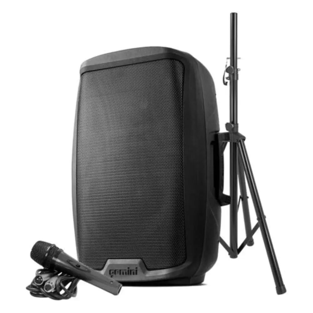 Gemini Sound AS-2115BT-PK: 2000 Watt 15” Active Bluetooth Loudspeaker with Stand