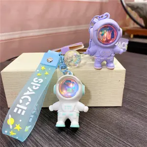 Internet Celebrity Astronaut Sunset Light Keychain Doll Car Key Pendant Small Gift Charm Bag Pendant with LED Glowing Feature