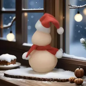 Squishy and Deformable Funny Toy for Stress Relief Christmas Edition with Santa Hat & Scarf Perfect for Kids & Adults Instant Smiles 15cm x 9cm x 9cm