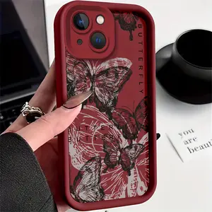 Sky ladder painted full screen beautiful butterfly phone case for iPhone 11 12 13 14 15 promax Cover Protective Protection Protector