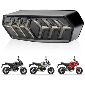 Integrated Tail Light with Turn Signal Sequential Led Motorcycle Rear Brake Taillight assembly Flowing Compatible with Honda Grom 2014-2022 2018 2019 2020 MSX125 CBR