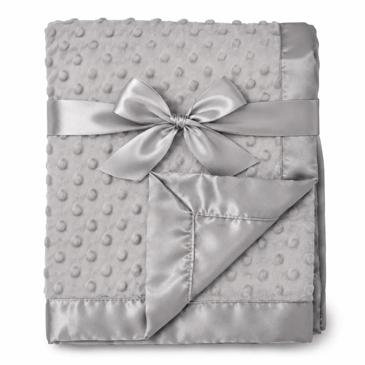 American Baby Company Heavenly Soft Chenille Receiving Blanket, 30"x40" 2-Layer Minky Dot & Silky Satin