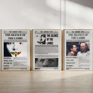 The Silence Of The Lambs Poster Set of 3,Print, vintage horror movie gifts, Anthony Hopkins, crime movie poster, Hannibal Lecter #293