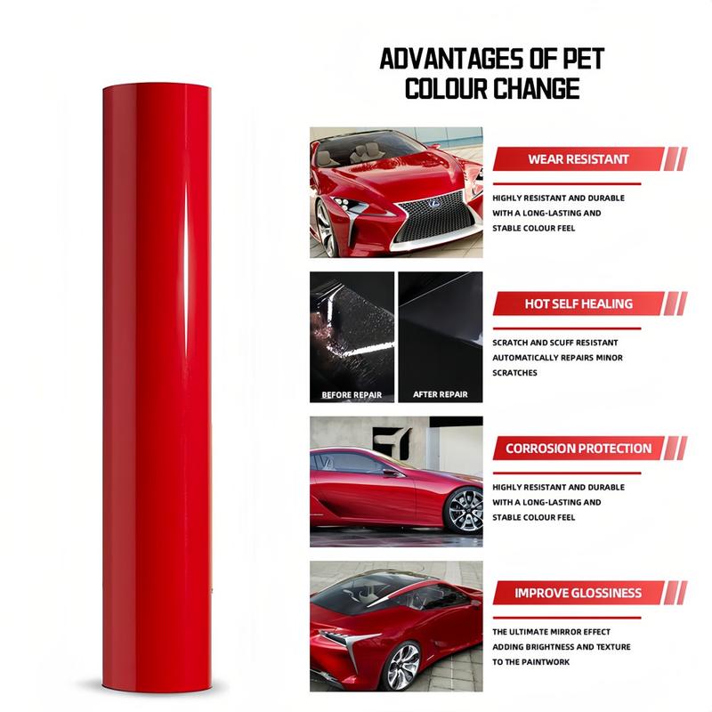 FONESO Super Glossy Car Body Sticker with Cutter and Hand Tool Kit, 60 x 8 inch Car Vinyl Film Wrap Protector Sticker, 5 FT x 1 FT Self-Adhesive Air Bubble Free Easy to Install, Universal For All Cars SUVs Sedan Coupe Truck Pickup Bike Motorcycle 30*150cm