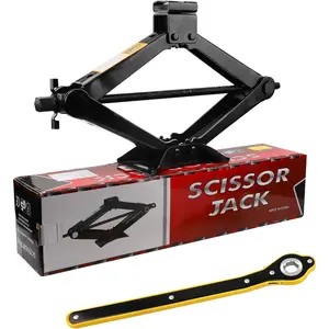 Scissor Jack 2 Tons(4,409 lbs) Capacity with Ratchet Handle Effort Saving Just for  Use, not for Weekly Projects