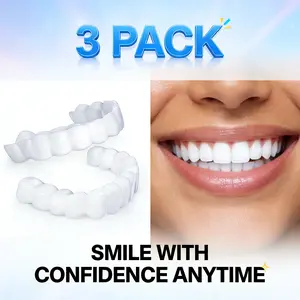 【3 Pairs 2026 New】 1-Min Instant Whitening Makeover Hide Gaps Stains Cosmetic Teeth Cover Reusable Smile Veneers Comfortable Fit Oral Care Protection Men Women Visual Enhancer Gift